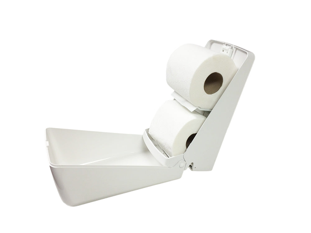 Double Stacker System White Standard Toilet Roll Dispenser