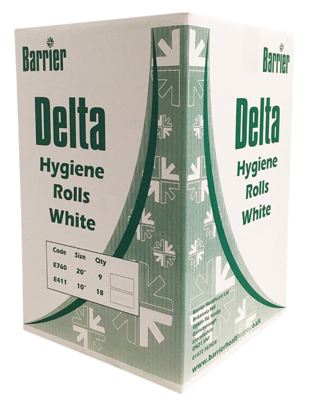 Delta 20" White Paper Couch Rolls