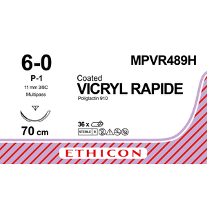 MPVR489H - Vicryl Rapide 6-0 Undyed CRC Multipass