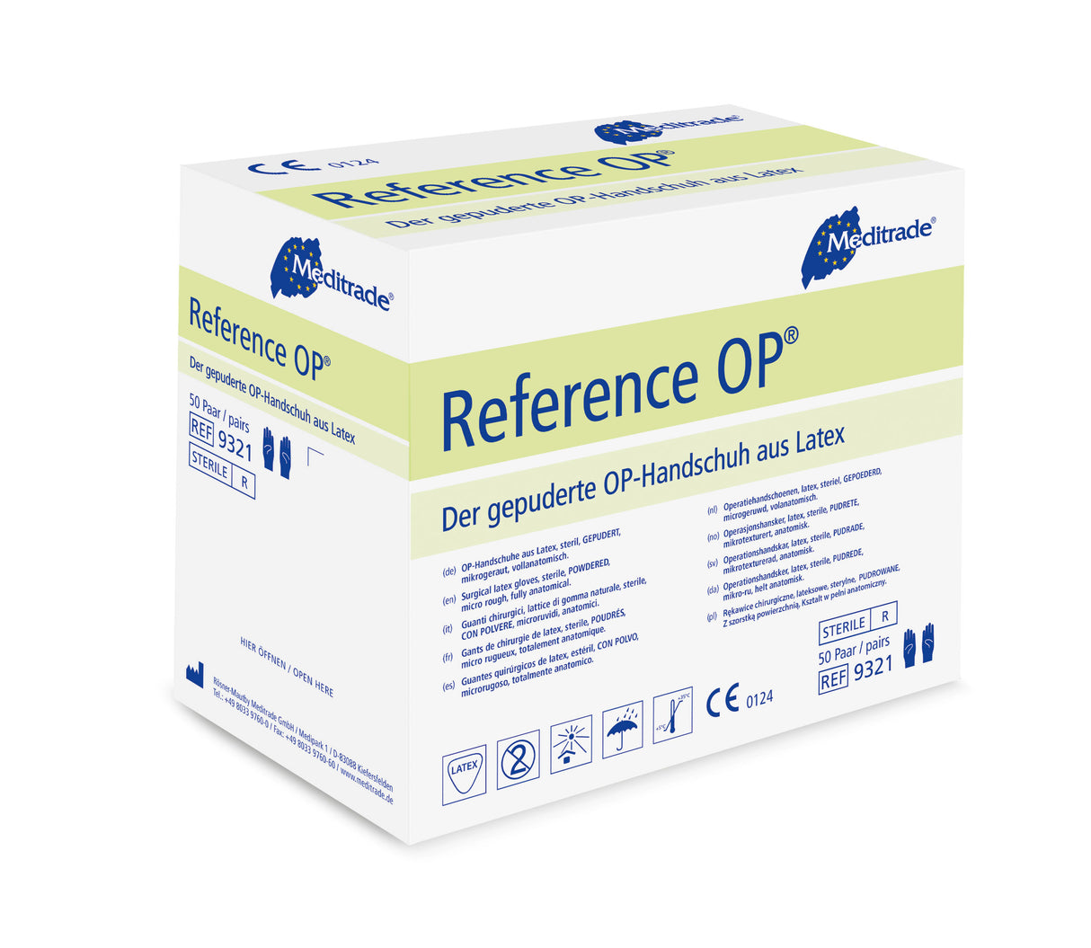 Reference OP Latex Lightly Powdered Sterile Surgical Gloves