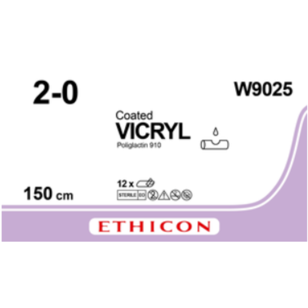 W9025 - VICRYL VIOLET 2/0 (1.5M) LIGATURE/NON NEEDLE SUTURE