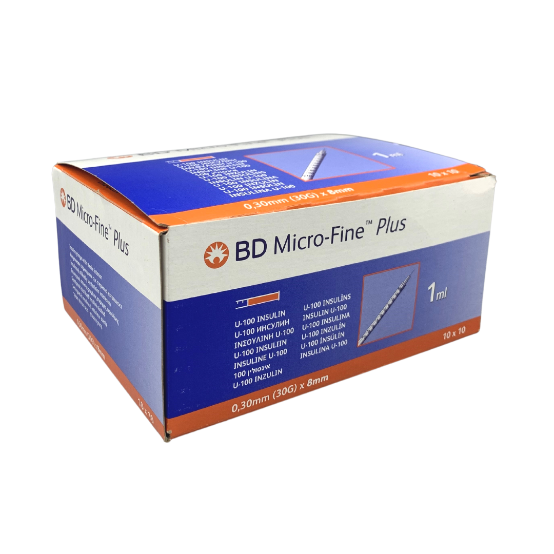 BD Micro-Fine Plus 1ml 30g x 8mm Needle Insulin Syringe