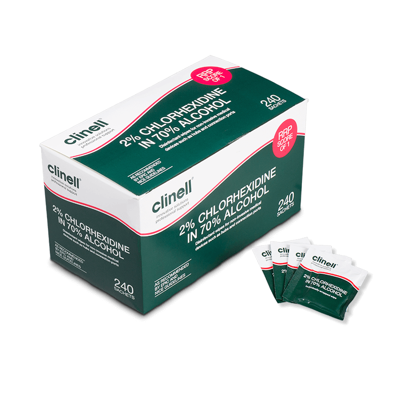 Clinell 2% Chlorhexidine in 70% Alcohol Sachet Wipes 15x10cm