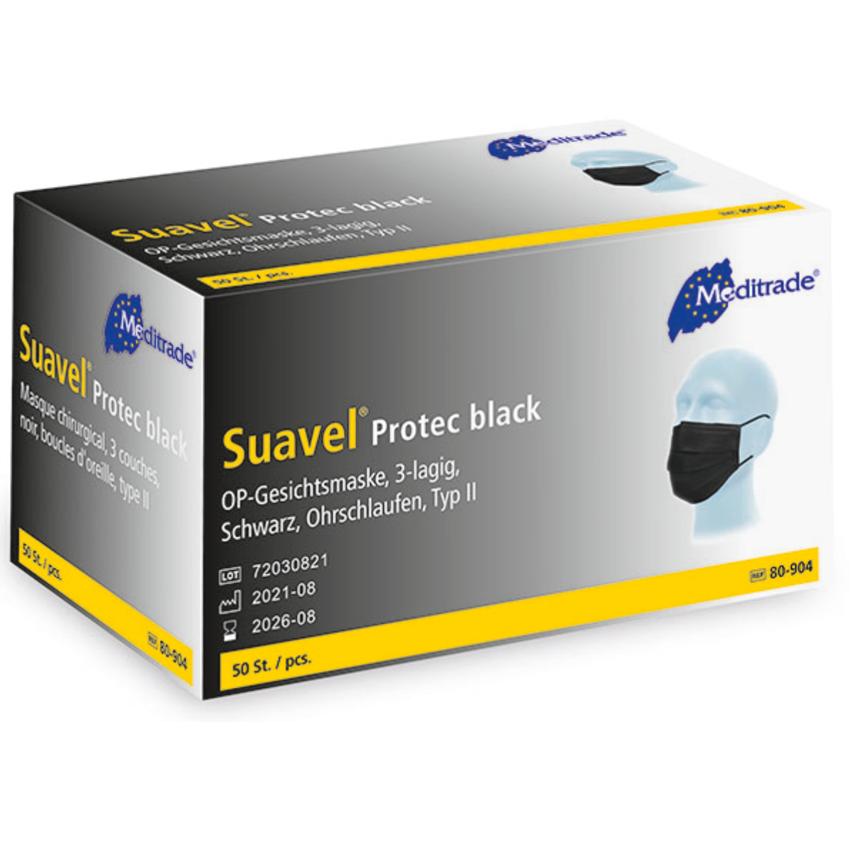 Black Type IIR Face Masks by Meditrade