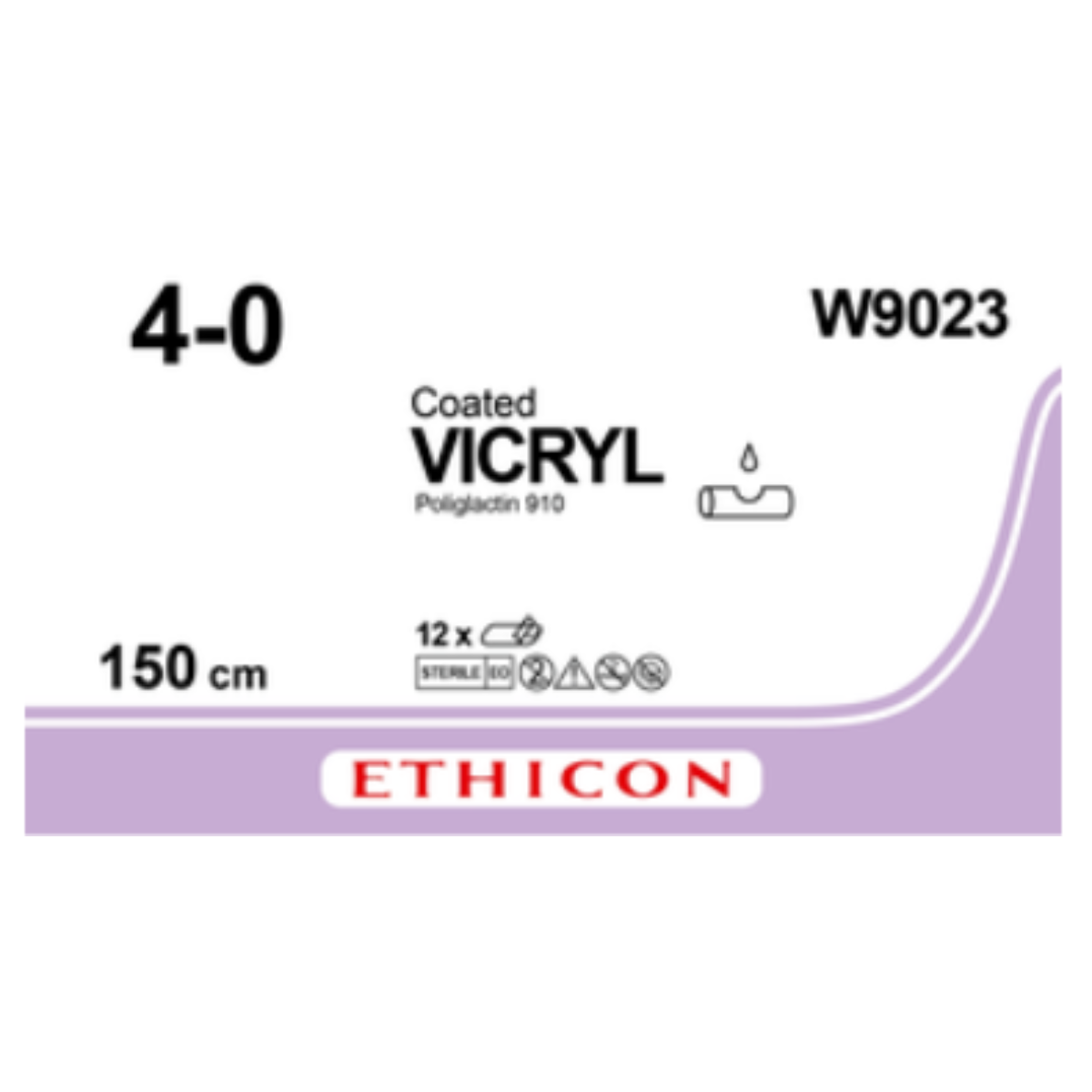 W9023 - VICRYL VIOLET 4/0 (1.5M) LIGATURE/NON  NEEDLE SUTURE
