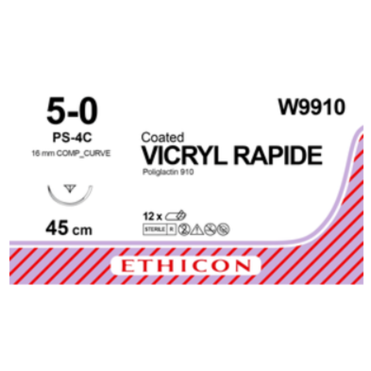 W9910 - VICRYL RAPIDE 5/0 (45CM) 16MM COMPOUND REVERSE CUTTING P NEEDLE