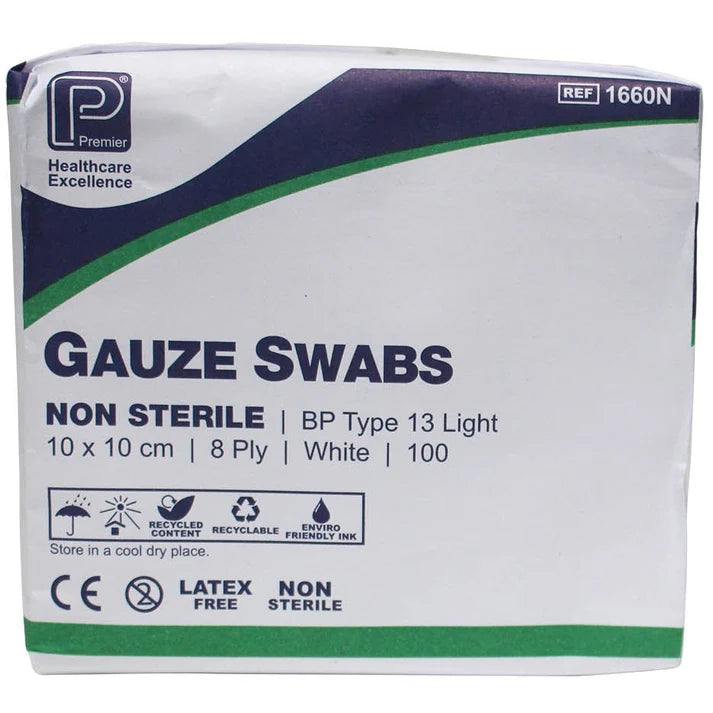 Premier Gauze Swabs Non-Sterile 10 x 10cm