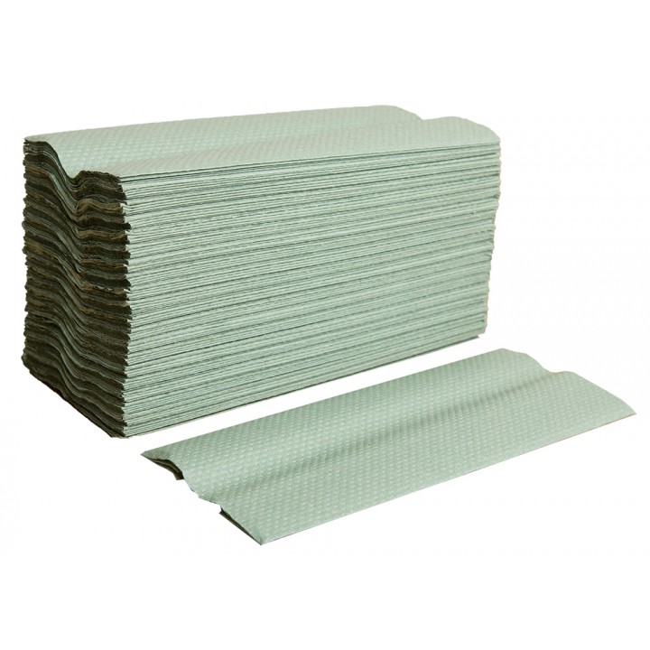 1 Ply 'C' Fold Green Hand Towel (330 x 230mm)