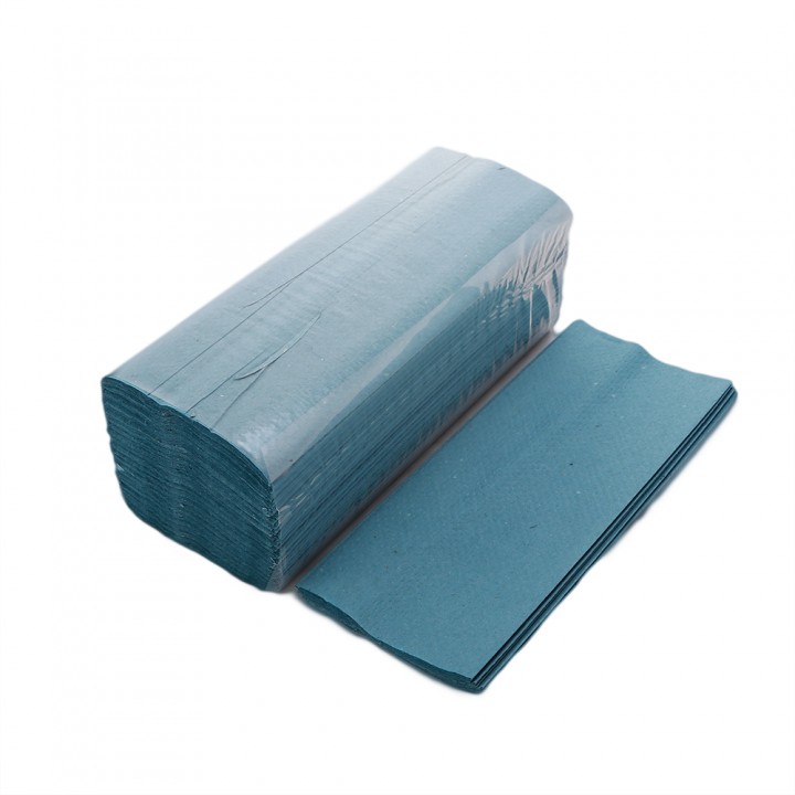1 Ply 'C' Fold Blue Hand Towels (330 x 230mm)