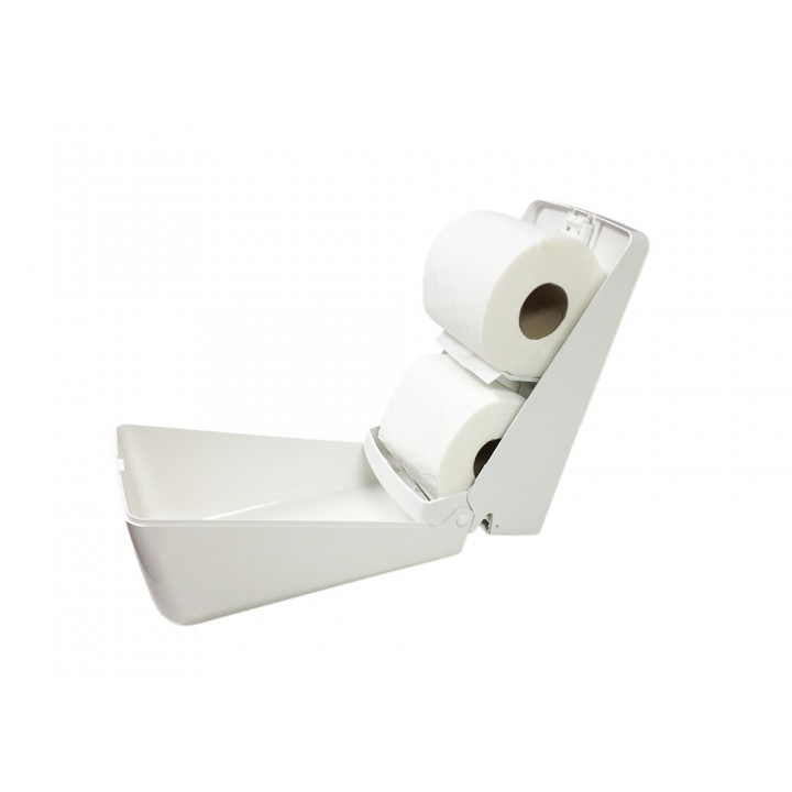 Double Stacker System White Standard Toilet Roll Dispenser 