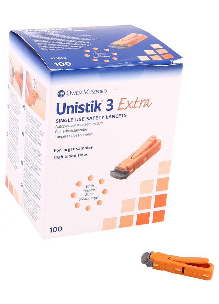 Unistix 3 Blood Lancet Extra Orange 