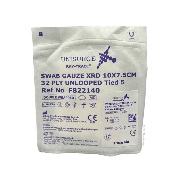 Unisurge X-Ray Sterile Swabs 10x7.5cm