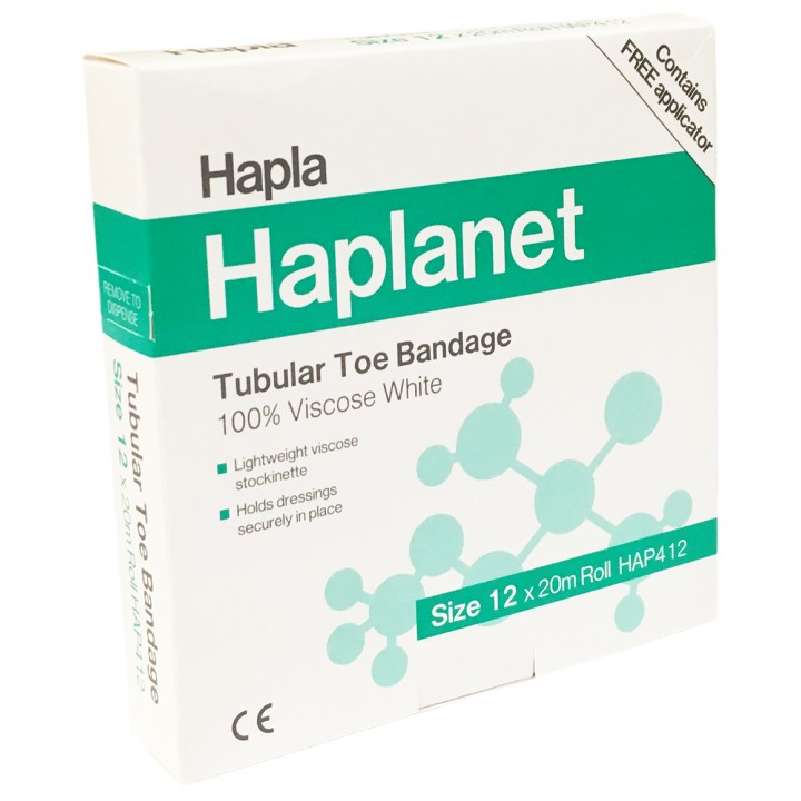 Haplanet Tubular Toe Bandage with Applicator Size 12