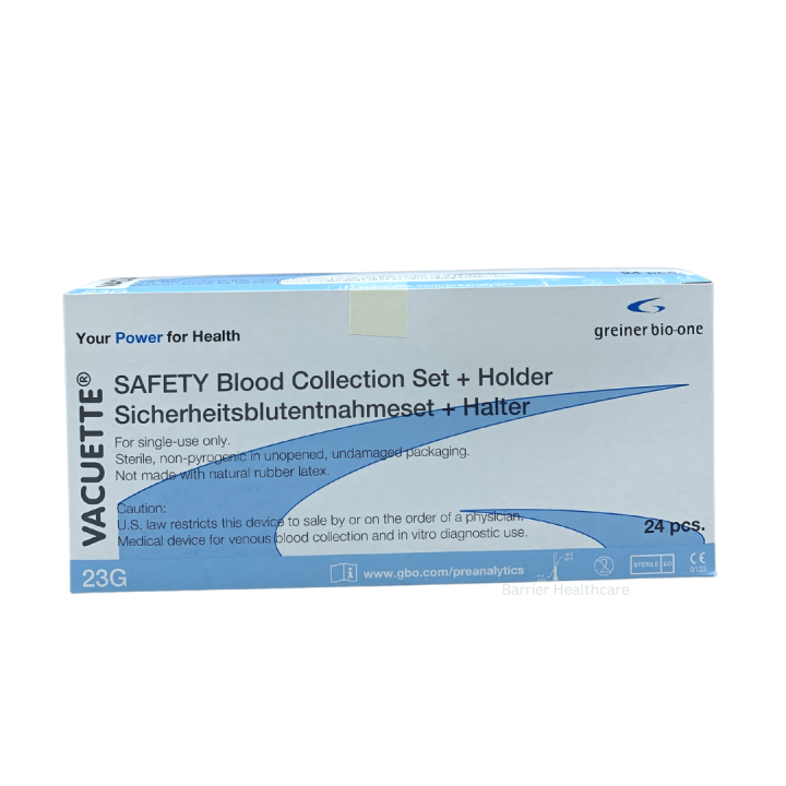 Vacuette Safety Blood Collection Set + Holder 23G X 3/4