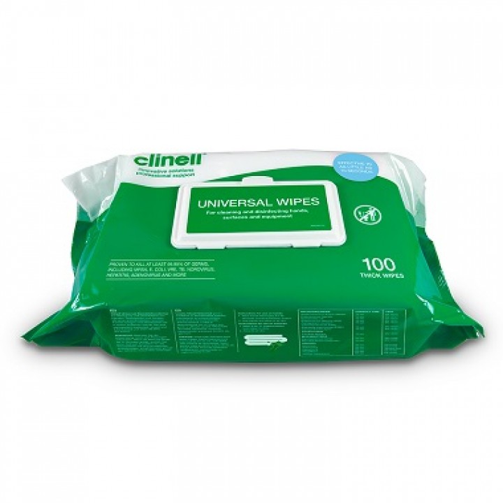 Clinell Thick Universal Sanitising Wipes 100 Pack