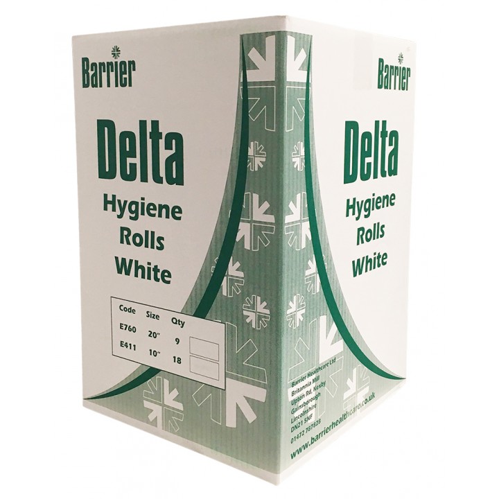 'Delta' 20" White Paper Couch Rolls