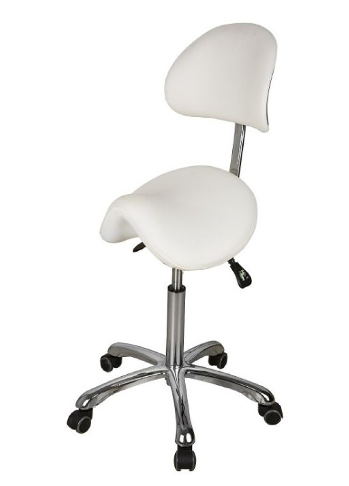 Saddle Seat with Back Rest - White