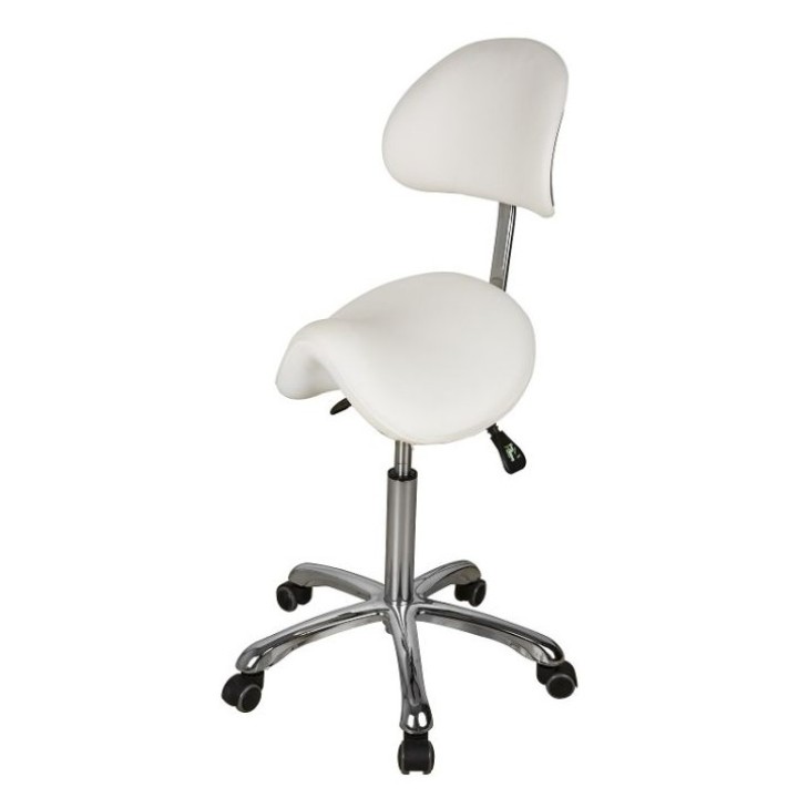 Saddle Seat with Back Rest - White