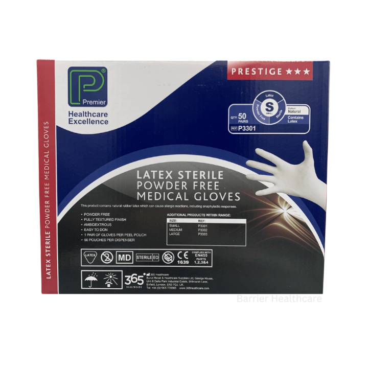 PREMIER STERILE LATEX EXAM GLOVES Small (Low Exp 11.24)