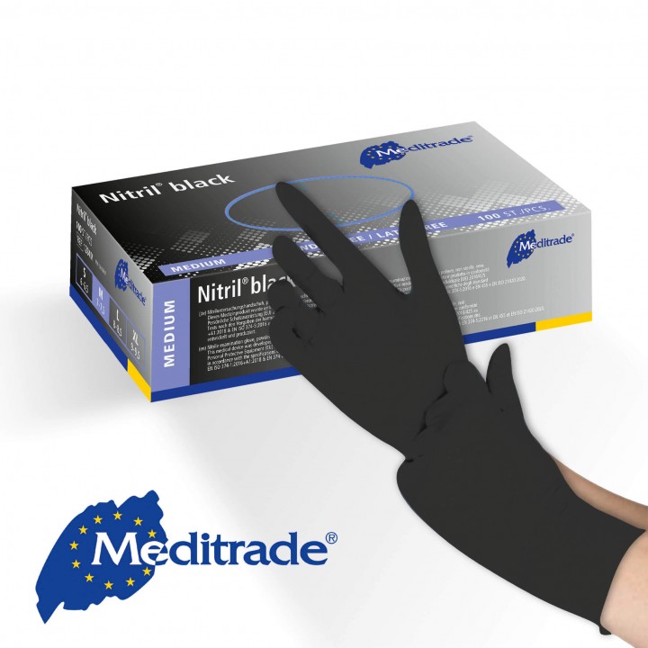 BLACK NITRILE P/FREE GLOVES S-XL