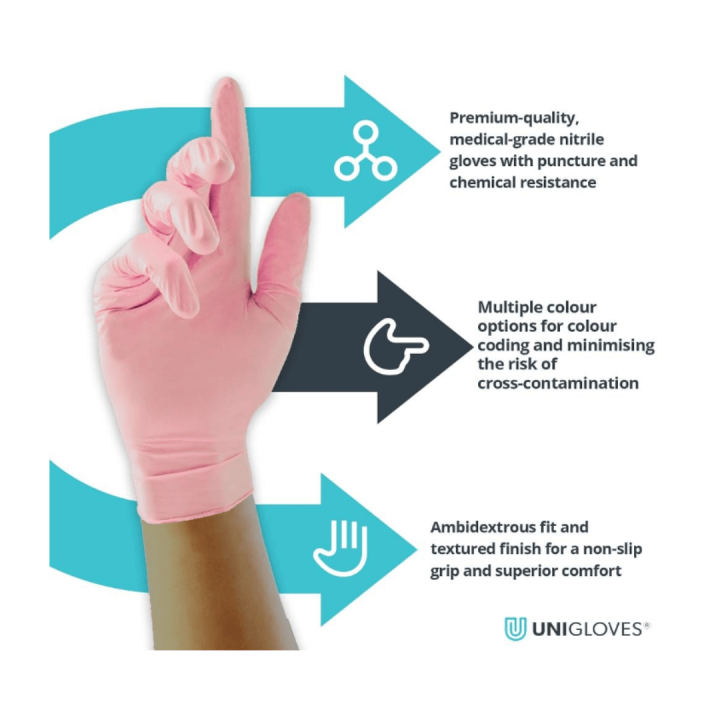 Pink Pearl Nitrile Gloves L