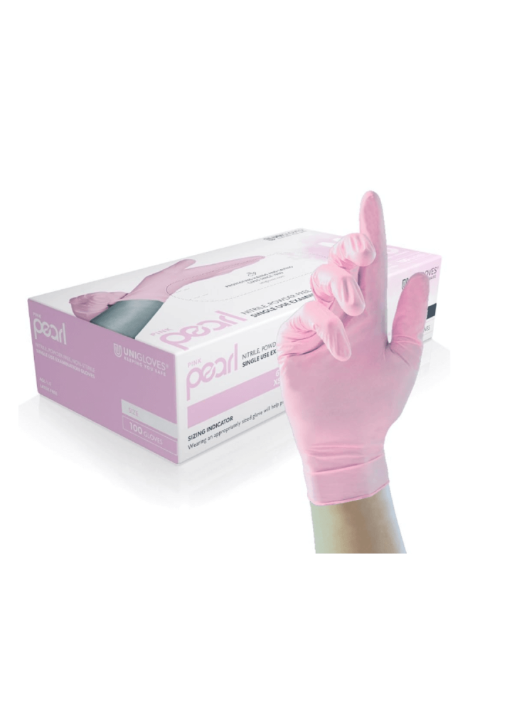 Pink Pearl Nitrile Gloves L