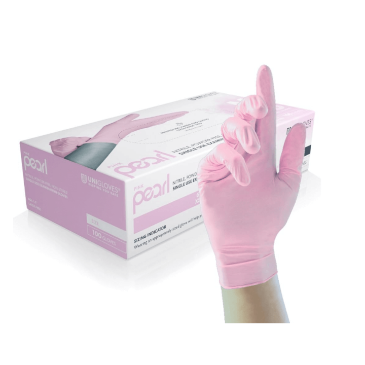 Pink Pearl Nitrile Gloves L