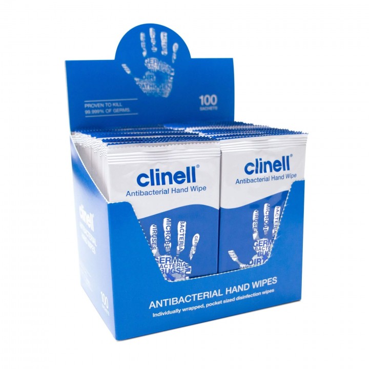 Clinell Antimicrobial Hand Wipes 100 Pack 