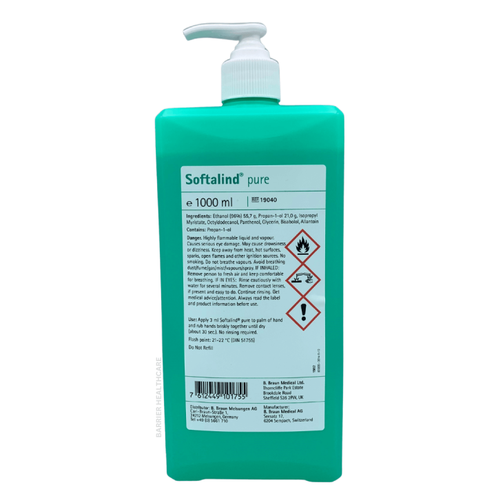 B/Braun Softalind Pure Hand Sanitizer 1000ml