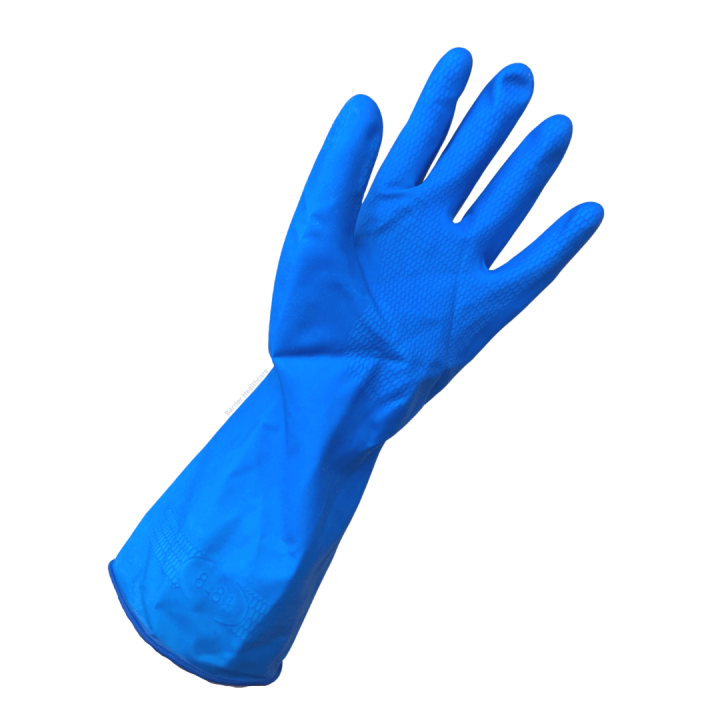 Blue Household Rubber Cleaning Gloves