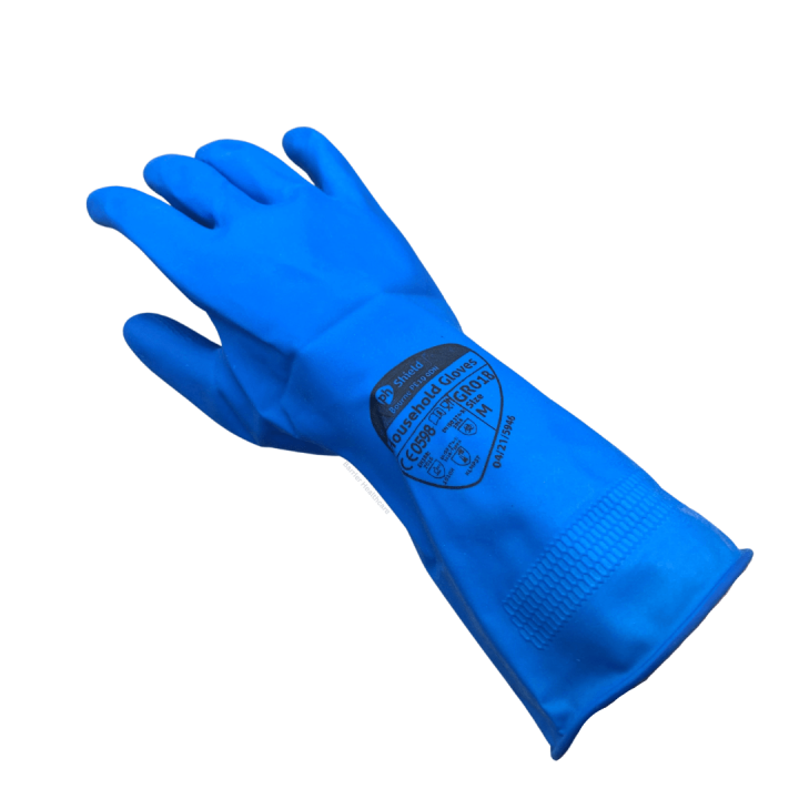 Blue Household Rubber Cleaning Gloves