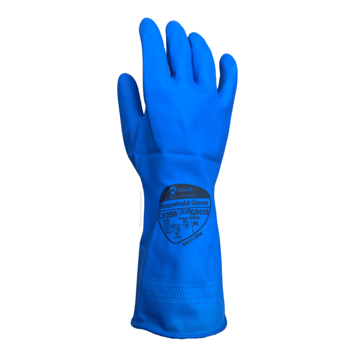 Blue Household Rubber Cleaning Gloves