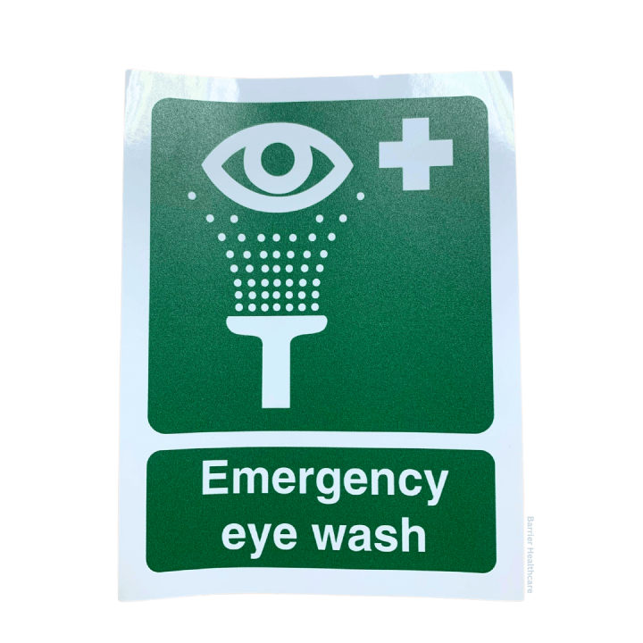 Emergency Eye Wash Adhesive Sticker A5