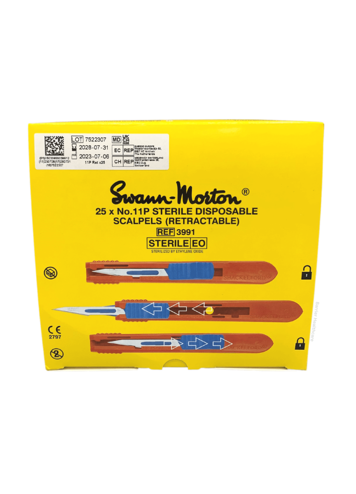 Swann Morton 11P Sterile Retractable Scalpels