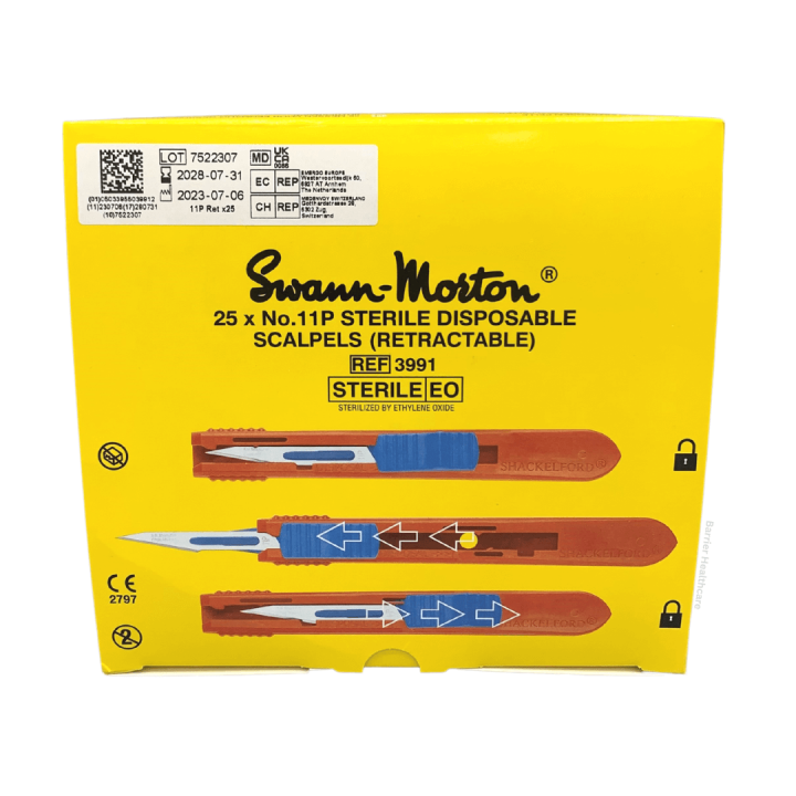 Swann Morton 11P Sterile Retractable Scalpels