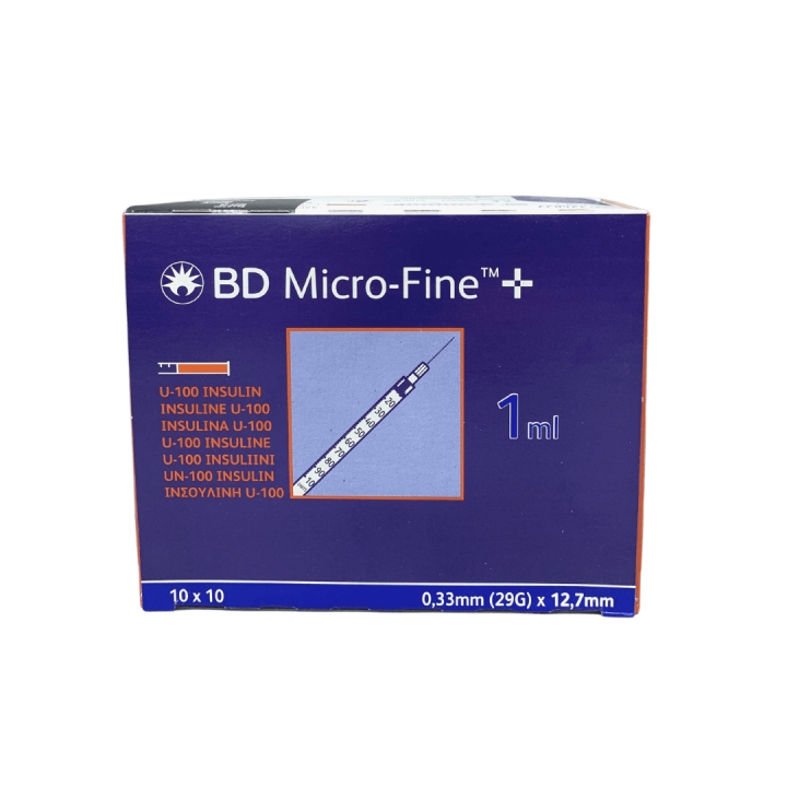 BD Micro-Fine 1ml 29g x 1/2" Needle Insulin Syringe 