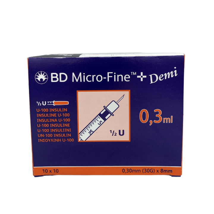BD Micro-Fine 0.3ml 30g Short Insulin Syringe 