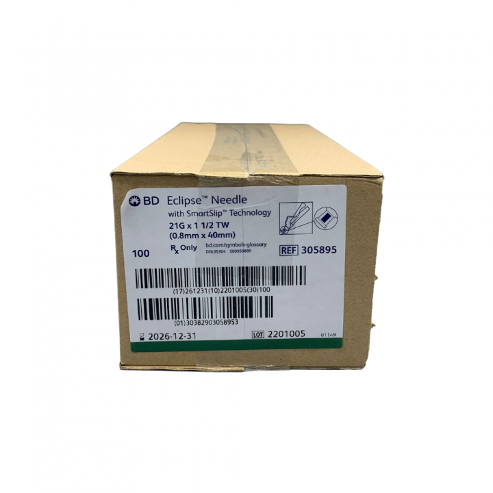 BD Eclipse Safety Needle 21G 1.25" Green