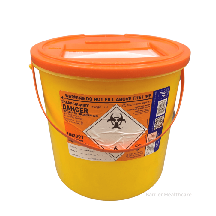 Sharps Bin Orange Lid 11.5 Litre 