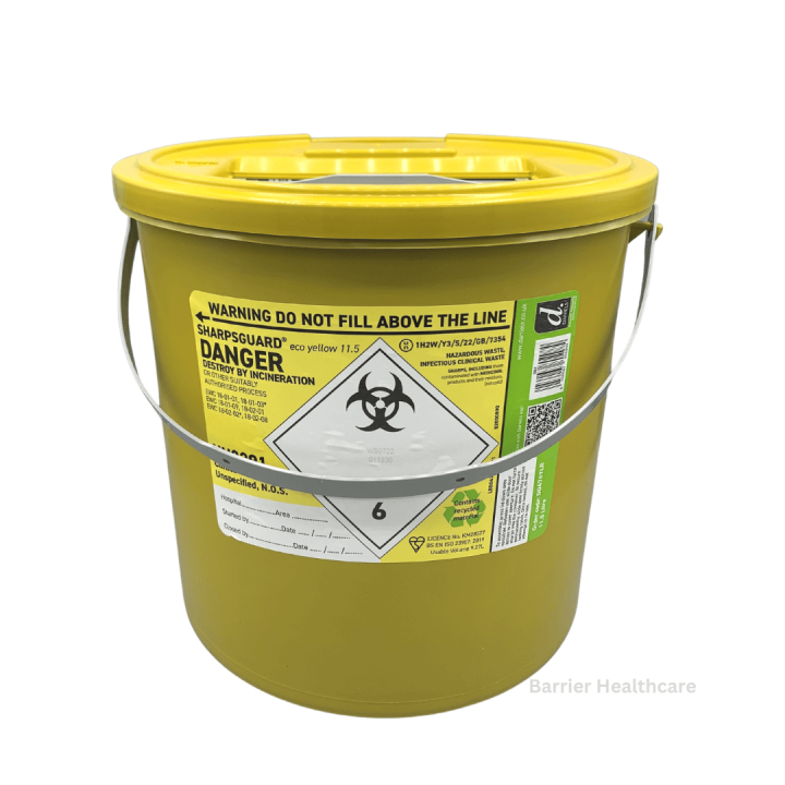 Eco Sharps Bin Yellow Lid 11.5 Litre