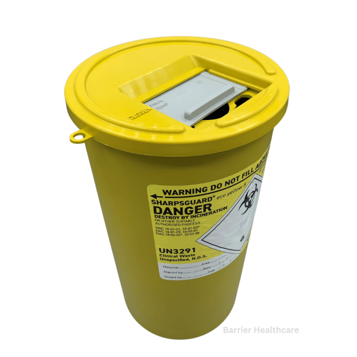 Eco Sharps Bin Yellow Lid 5 Litre 