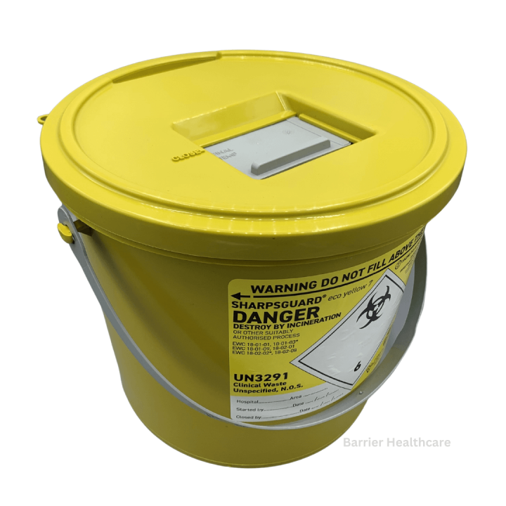 Eco Sharps Bin Yellow Lid 7 Litre