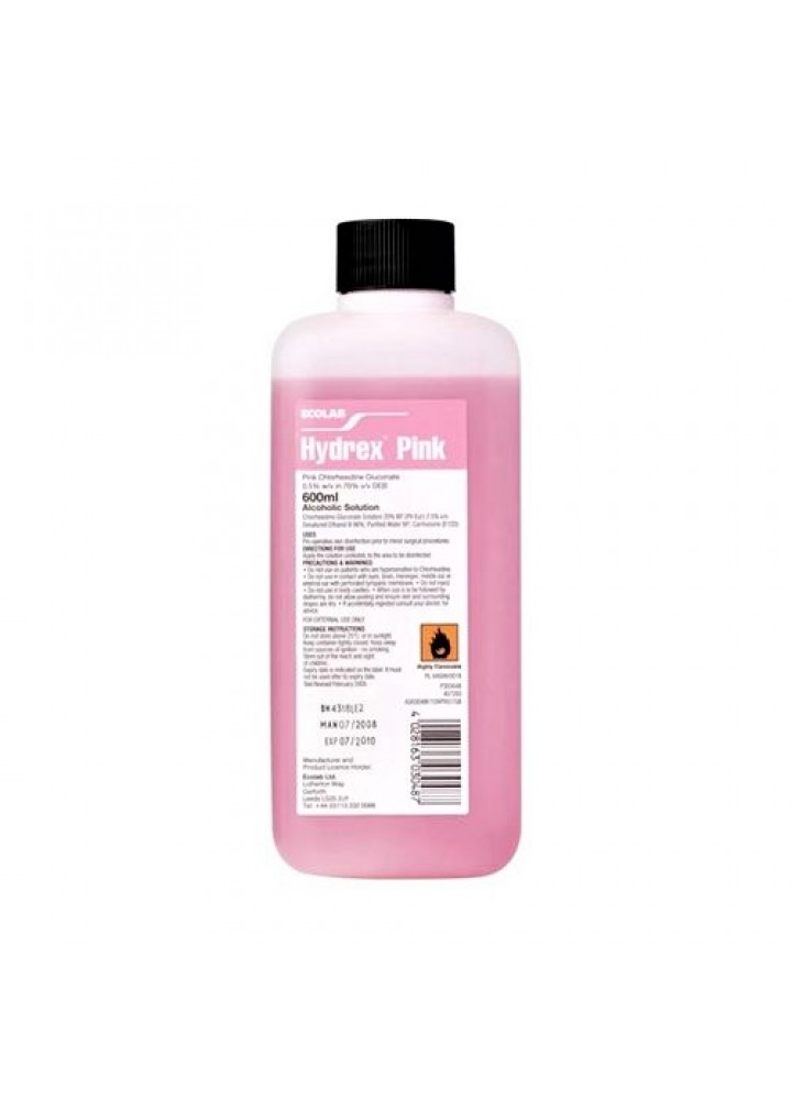 (P) Hydrex Pink Pre-Op Skin Disinfection 600ml (Restricted Product see T&C's)