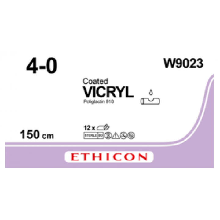 W9023 - VICRYL VIOLET 4/0 (1.5M) LIGATURE/NON  NEEDLE SUTURE 