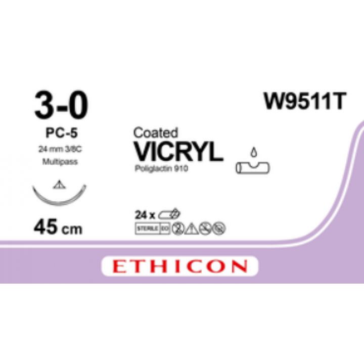 VICRYL UNDYED 3/0 (45CM) 19MM ⅜ CONVENTIONAL CUTTING NEEDLE