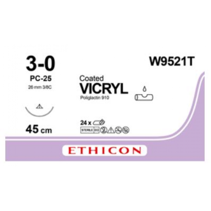 VICRYL UNDYED 3/0 (45CM) 26MM ⅜ CONVENTIONAL CUTTING NEEDLE