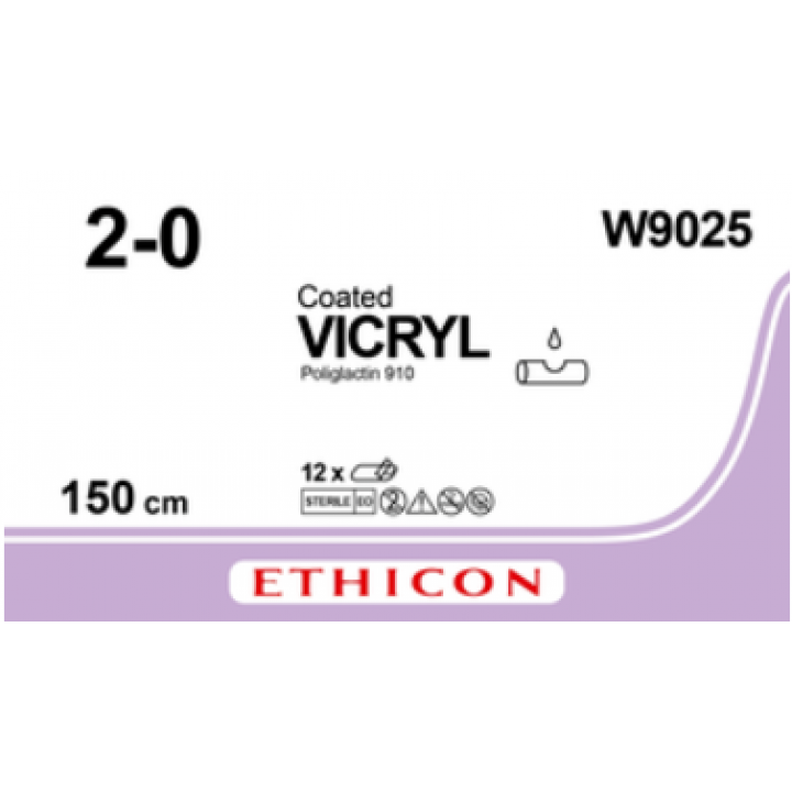 W9025 - VICRYL VIOLET 2/0 (1.5M) LIGATURE/NON NEEDLE SUTURE 