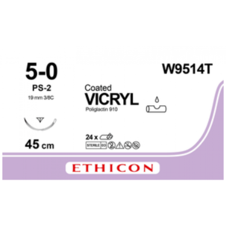 VICRYL UNDYED 5/0 (45CM) 19mm ⅜ CIRCLE REVERSE CUTTING P NEEDLE