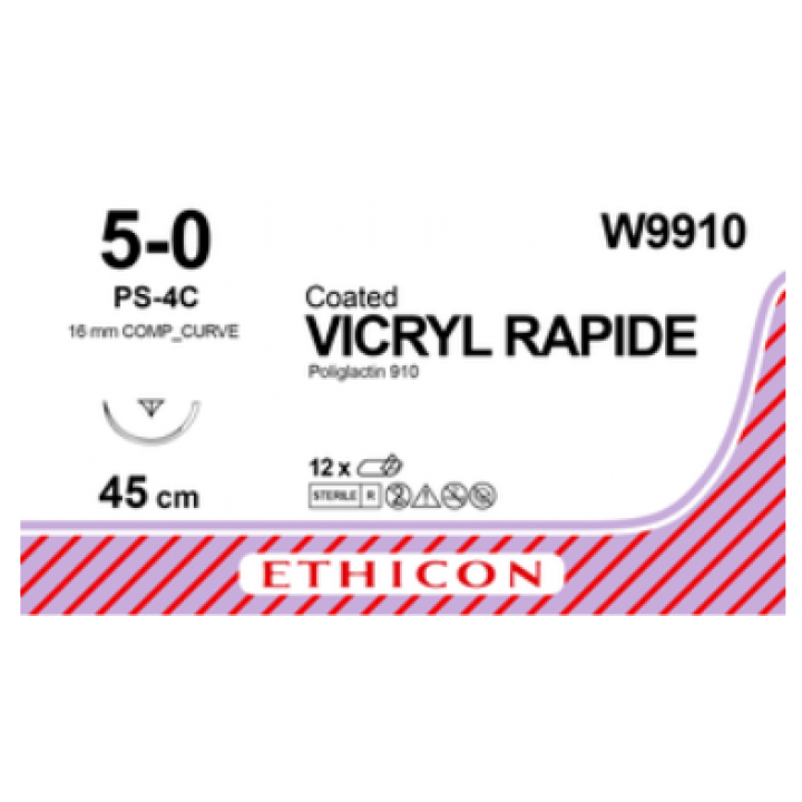 W9910 - VICRYL RAPIDE 5/0 (45CM) 16MM COMPOUND REVERSE CUTTING P NEEDLE