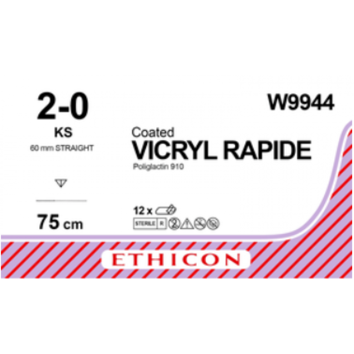 W9944 - VICRYL RAPIDE 2/0 (75CM)  60MM KS STRAIGHT NEEDLE